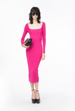 BEETROOT Pinko Bustier-effect midi dress | MYCIF44441
