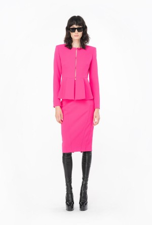 BEETROOT Pinko Calf-length stretch crepe skirt | PMYQX32701