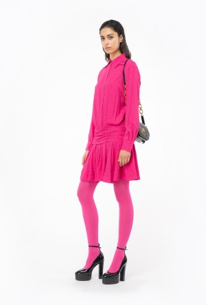BEETROOT Pinko Jacquard shirt dress with fluid logo | MYEGJ13237