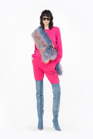 BEETROOT Pinko Joggers with glossy Love Birds logo | MYIIZ90524