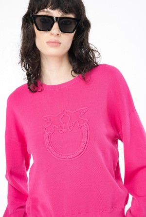 BEETROOT Pinko Sweater with Love Birds appliqué | SMYVO52955