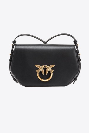 BLACK-ANTIQUE GOLD Pinko Classic Love Bag Click Hexagon Simply | MYZDE72876