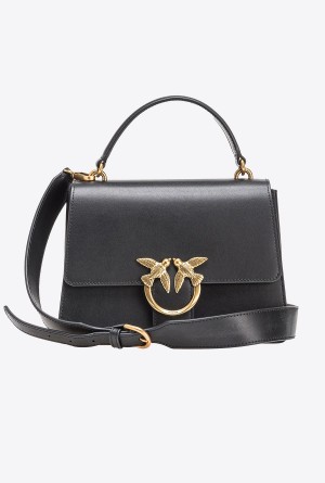 BLACK-ANTIQUE GOLD Pinko Classic Love Bag One Top Handle Light Simply | FMYHY49632