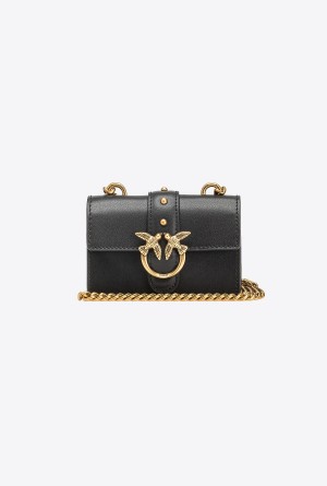 BLACK-ANTIQUE GOLD Pinko Micro Love Bag One Simply | MYICD89193