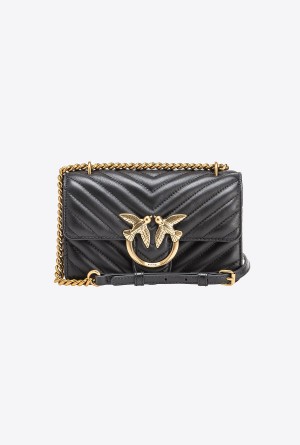 BLACK-ANTIQUE GOLD Pinko Mini Love Bag One Simply | MYJZR79069