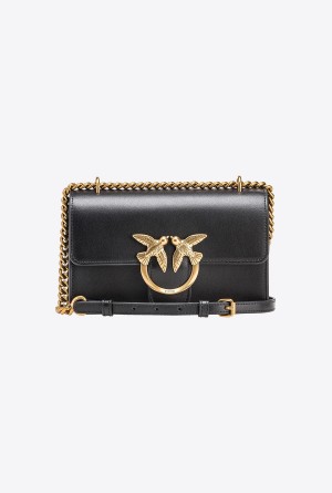 BLACK-ANTIQUE GOLD Pinko Mini Love Bag One Simply | MYNEJ73935