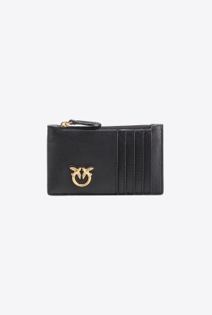 BLACK-ANTIQUE GOLD Pinko Zipped card holder | SMYNY95498