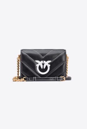 BLACK+COLOUR CONTRASTING COLOUR Pinko Galleria Mini Love Bag Click Big Chevron Opposite | PMYER46469