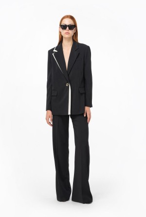 BLACK/ECRU Pinko Blazer with contrasting detail | ZMYMJ27207