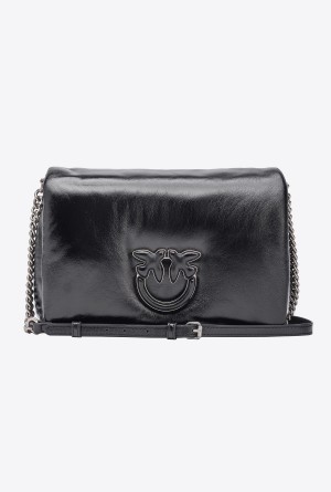 BLACK-OLD SILVER Pinko Classic Love Bag Click Puff laminated | MYJVR50537