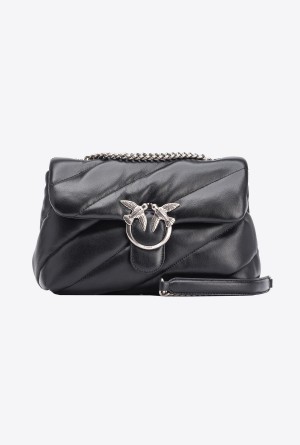 BLACK-OLD SILVER Pinko Classic Love Bag Puff Maxi Quilt | SMYVO98899
