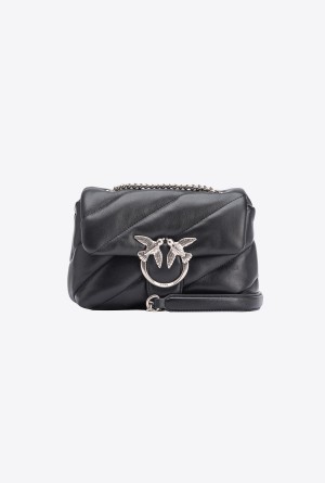 BLACK-OLD SILVER Pinko Mini Love Bag Puff Maxi Quilt | MYDYB35645