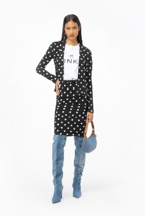 BLACK/WHITE Pinko Polka-dot calf-length skirt | UMYTG45912