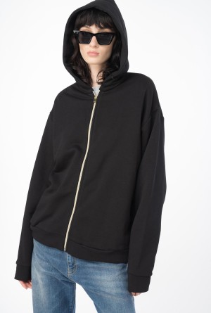 BLACK/WHITE Pinko Staff zipped sweatshirt | MYZDE93409