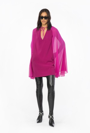 BOUGAINVILLEA PURPLE Pinko Cape-effect mini dress | MYXBR20015