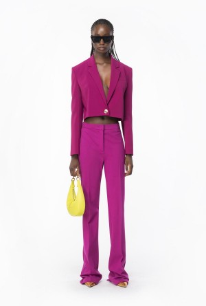 BOUGAINVILLEA PURPLE Pinko Flared full Milano trousers | GMYEC26510