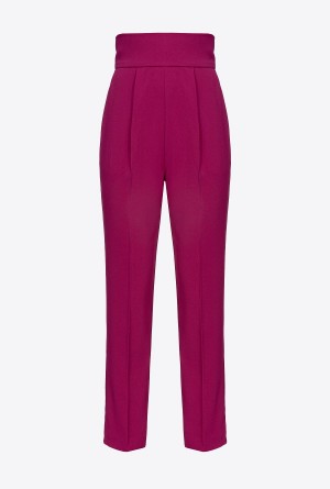 BOUGAINVILLEA PURPLE Pinko High-waisted stretch crêpe trousers | XMYBH14304