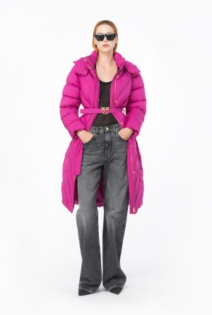 BOUGAINVILLEA PURPLE Pinko Long padded chevron jacket | MYQAV82260