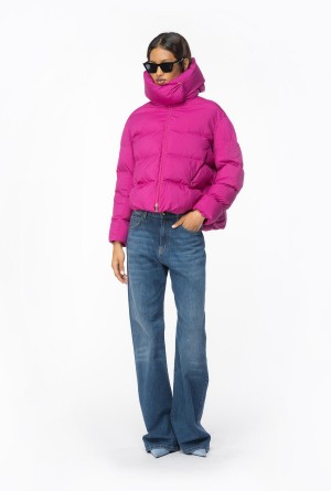 BOUGAINVILLEA PURPLE Pinko Technical canvas jacket with hood | MYIIZ67172