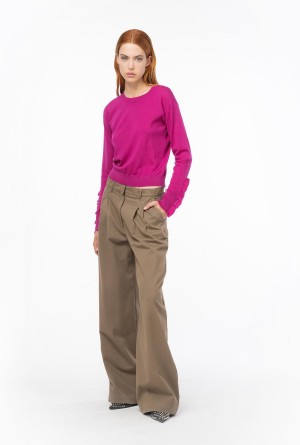 BOUGAINVILLEA PURPLE Pinko Wool pullover with ruching | SMYNY97042