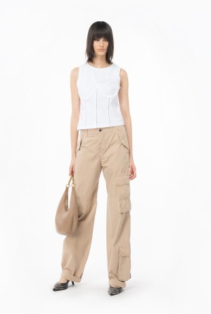 BRIGHT WHITE Pinko Bustier-effect jersey top | BMYSO17730