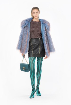 BURGUNDY/GREEN Pinko Lurex mesh jacquard pullover | GMYEC23193