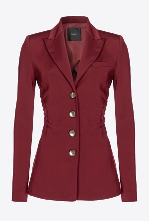 BURGUNDY-PORT ROYALE Pinko Slim-fit blazer in technical fabric | MYZDE17354