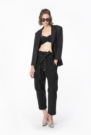 CAVIAR BLACK Pinko Oversized cargo trousers | MYXMI94377