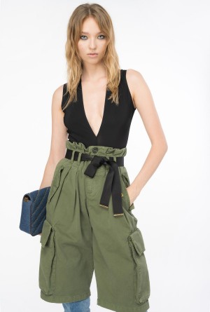 CYPRESS GREEN Pinko Cargo Bermuda shorts | MYEAH19031