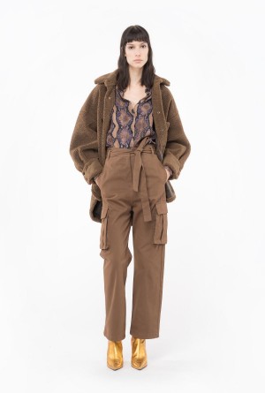 DARK EARTH Pinko Washed cotton cargo trousers | LMYTR84228