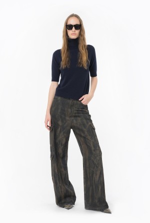 DARK NAVY BLUE Pinko Cashmere-blend high-neck sweater | MYJZR55699