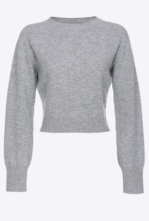 DRIZZLE GREY Pinko Cropped cashmere-blend pullover | YMYGT41107