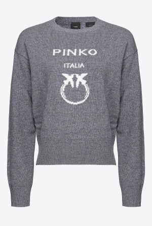DRIZZLE GREY Pinko Love Birds pullover | BMYSO44546