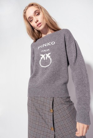 DRIZZLE GREY Pinko Love Birds pullover | MYJBT57251