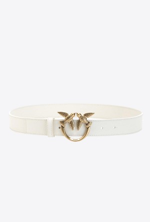 G. MAROSO BEIGE-ANTIQUE GOLD Pinko Love Birds leather belt | ZMYNQ18199