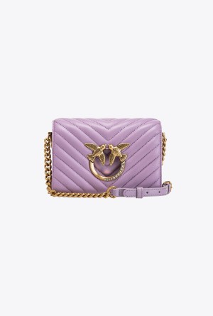 IRIS-ANTIQUE GOLD Pinko Mini Love Bag Click Chevron Jewel | PMYER54325