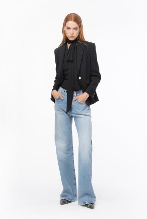 LIGHT VINTAGE WASH Pinko Wide-leg light vintage denim jeans | FMYUI33554
