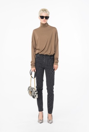 LIMO BLACK Pinko Black skinny jeans with fluid logo | QMYUV76217