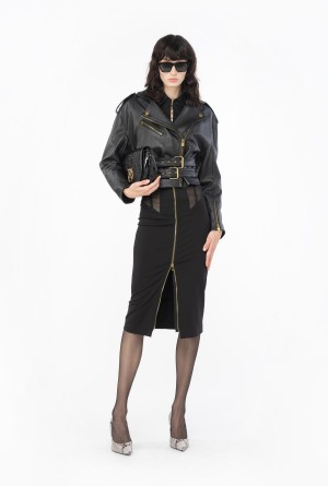 LIMO BLACK Pinko Calf-length skirt with waist inserts | GMYUC84766