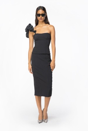 LIMO BLACK Pinko Calf-length stretch crepe skirt | ZMYNQ50102