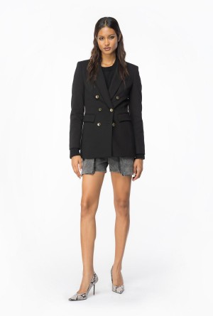 LIMO BLACK Pinko Double-breasted full Milano blazer | MMYFT76997