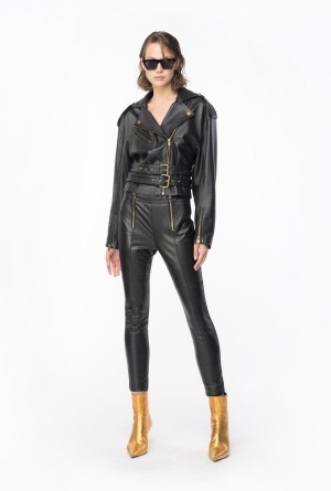 LIMO BLACK Pinko Dual-fabric leggings | ZMYMJ55999