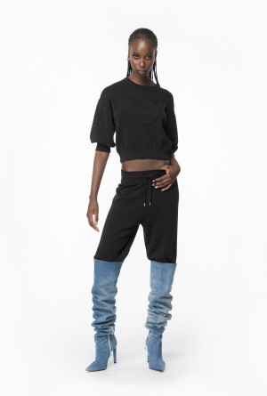 LIMO BLACK Pinko Fleece joggers | YMYVQ40913