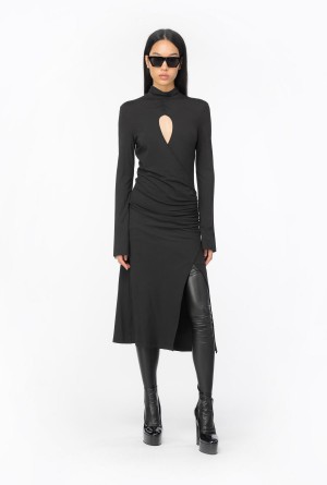 LIMO BLACK Pinko Flowing jersey midi dress | BMYSD59824