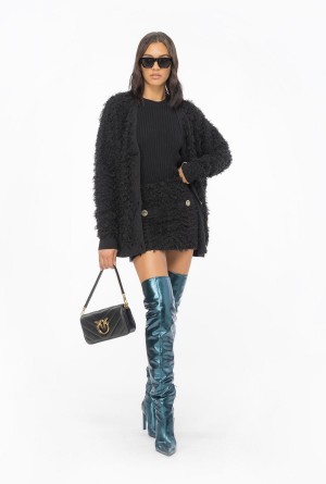 LIMO BLACK Pinko Fluffy fray-effect mini skirt | MYJZR17050
