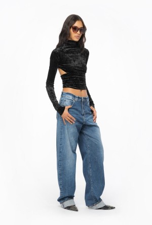 LIMO BLACK Pinko High-neck velvet sweater | MYEGJ26116