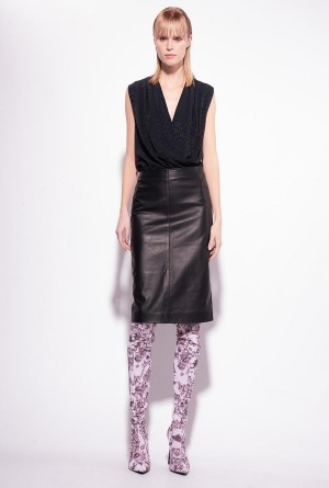 LIMO BLACK Pinko Jacquard wrap bodysuit | MYICD69734