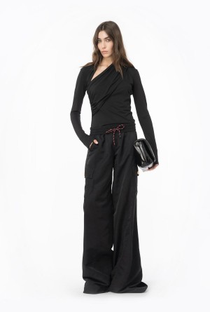 LIMO BLACK Pinko Jersey sweater with draping | AMYDF35169