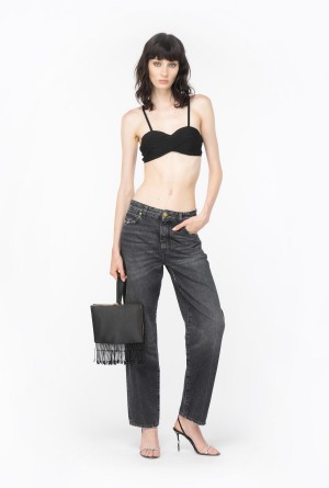 LIMO BLACK Pinko Knit lurex crop top | MYDFL73924