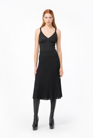 LIMO BLACK Pinko Knit lurex midi dress | PMYQX48858